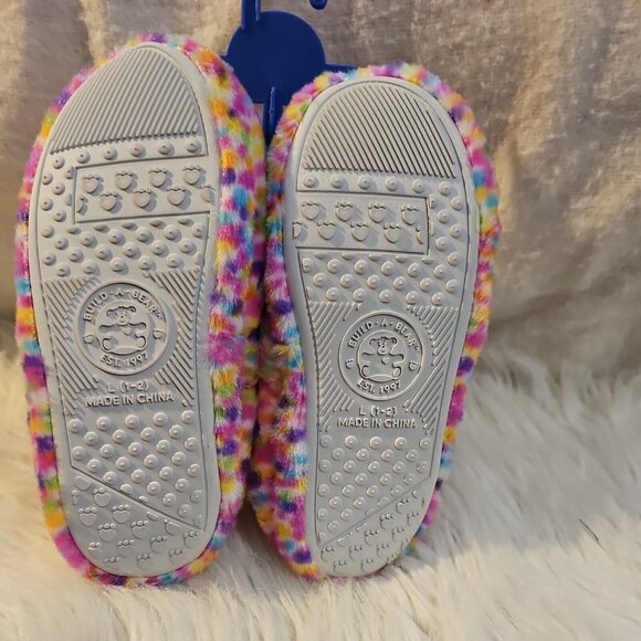 Slippers Build A Bear Confetti Leopard Plush House Shoes New Girls 1-2 L - Picture 3 of 3